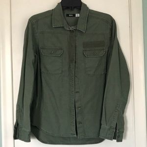 BDG army green button-down